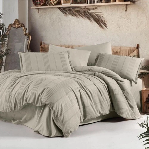 Clasy Çift Kişilik Nevresim Takımı Arakis Armürlü V3 Bej ürün görseli