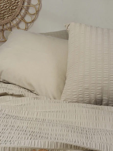 Cotton Box Liny Çift Kişilik Nevresim Takımı Sungai Bej - Resim 4