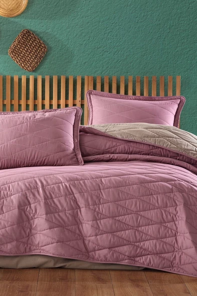 Clasy Tek Kişilik Yatak Örtüsü Lorna Gül Kurusu - 2