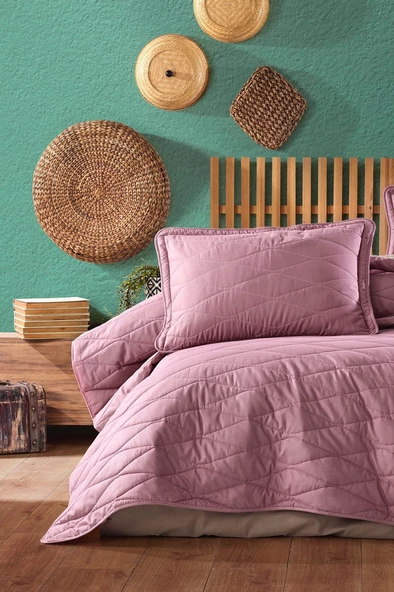 Clasy Tek Kişilik Yatak Örtüsü Lorna Gül Kurusu - 3