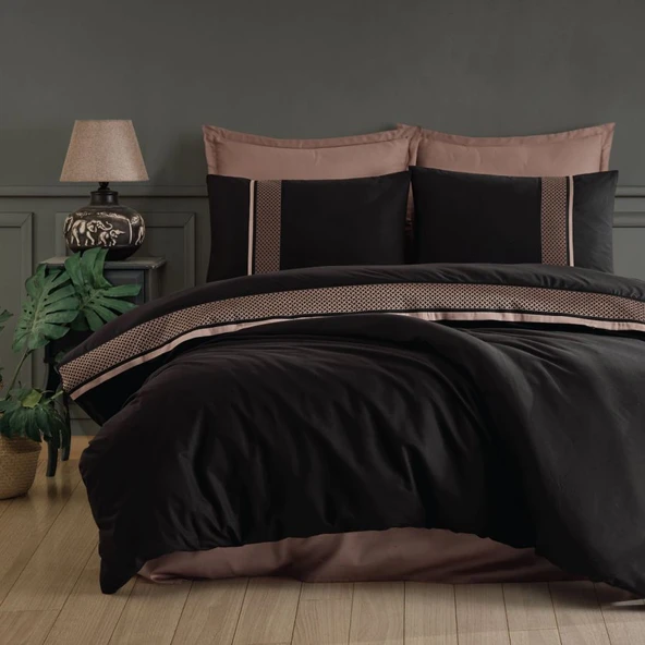 Clasy Çift Kişilik Nevresim Takımı Borderline Ranforce Tulkas Siyah ürün görseli