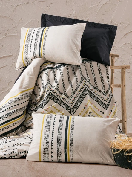 Cotton Box Ethnic Tek Kişilik Nevresim Takımı Elvira Siyah - 2