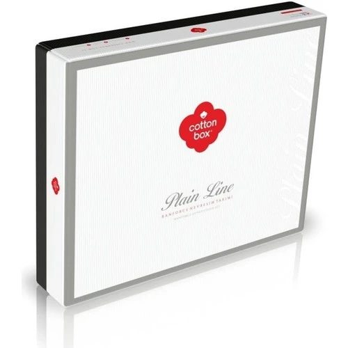 Cotton Box Plain Çift Kişilik Nevresim Takımı Kırmızı-Siyah - Resim 2