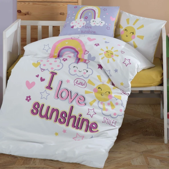 Clasy Bebek Nevresim Takımı Sun Love Sarı - Resim 2