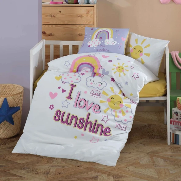 Clasy Bebek Nevresim Takımı Sun Love Sarı - 1