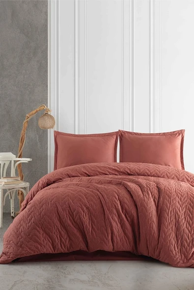 Clasy Çift Kişilik Dört Mevsim Set Atana Kiremit - Resim 3