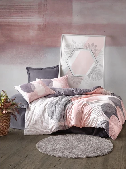 Cotton Box Mode Line Leron Gri Tek Kişilik Nevresim Takımı