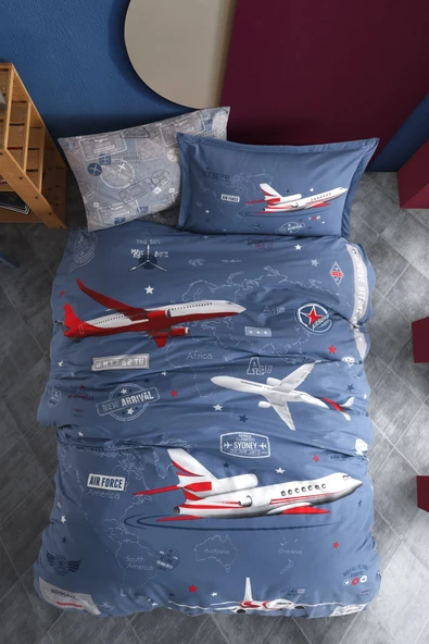 Clasy Tek Kişilik Genç Nevresim Takımı  Arrival V1 Mavi - Resim 1