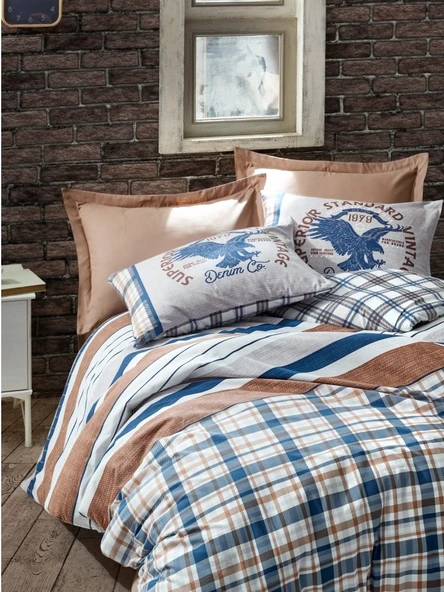 Cotton Box Masculine Çift Kişilik Nevresim Takımı Danilo Kahve - Resim 2