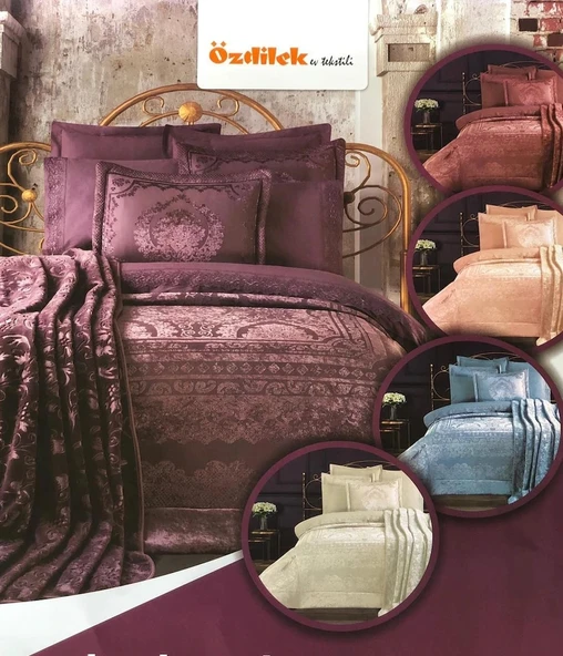 Özdilek İnci Çeyiz Seti Kül Moru ürün görseli