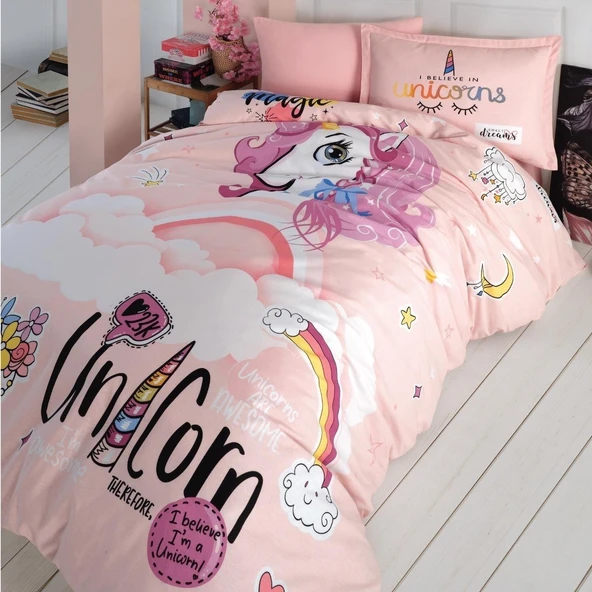 Clasy Tek Kişilik Genç Nevresim Takımı Pink Dreams Pudra - 2