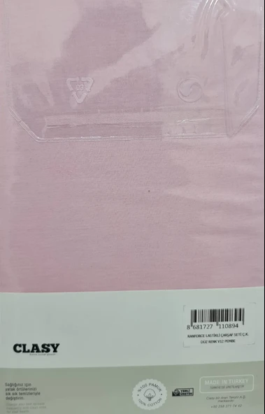 Clasy Tek Kişilik Lastikli Çarşaf Seti V12 Pembe 100x200 - 2