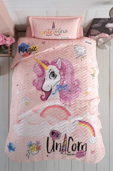 Clasy Ranforce Yatak Örtüsü Tek Kişilik Pink Dreams V1 Pudra - 2