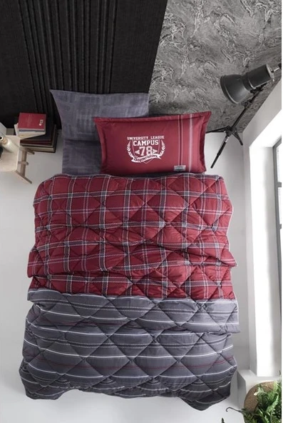 Clasy Campus V1 Tek Kişilik Uyku Seti Bordo - Resim 2
