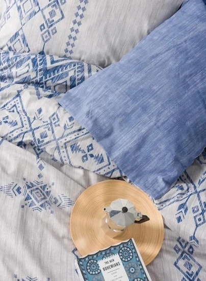 Cotton Box Ethnic Çift Kişilik Nevresim Takımı Cleo Mavi - Resim 2