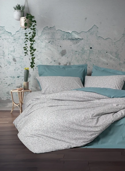 Cotton Box Petite Çift Kişilik Lastikli Çarşaflı Nevresim Takımı June Mint - Resim 2