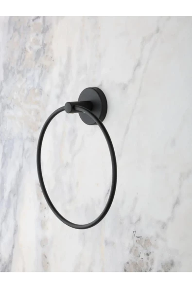 MultiStore Yapışkanlı Siyah Yuvarlak Havluluk Delmeye Son! - 2