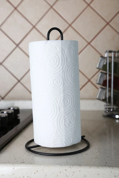 MultiStore Siyah Metal Kağıt Havluluk Dik Havlu Peçetelik Standart Ve Büyük Boy Rulo Uyumlu - 2