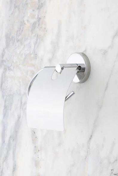MultiStore Krom Geniş Kapaklı Tuvalet Kağıtlığı Wc Kağıtlık Tuvalet Kağıdı Askısı - 2