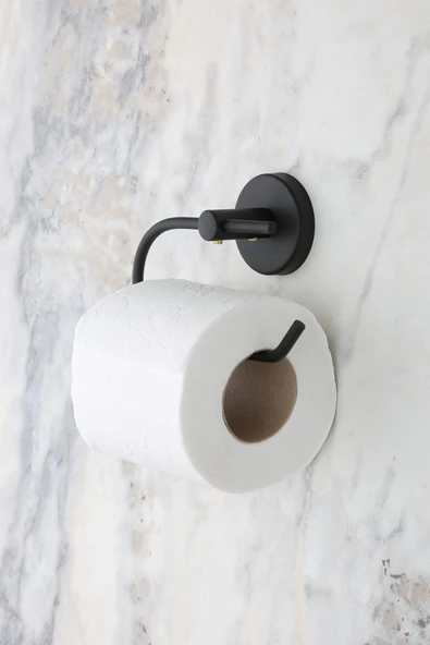 MultiStore Siyah Açık Tuvalet Kağıtlığı Wc Kağıtlık Tuvalet Kağıdı Askısı - 2