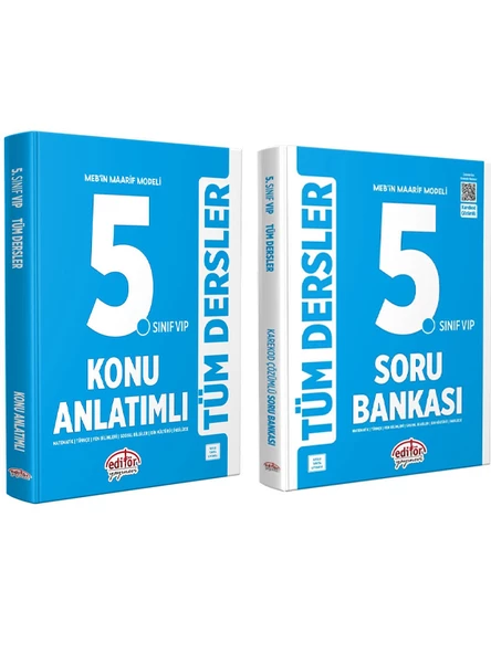 Editör 5. Sınıf Tüm Dersler Konu ve Soru Bankası Seti Güncellenen Müfredat 2 Kitap Set