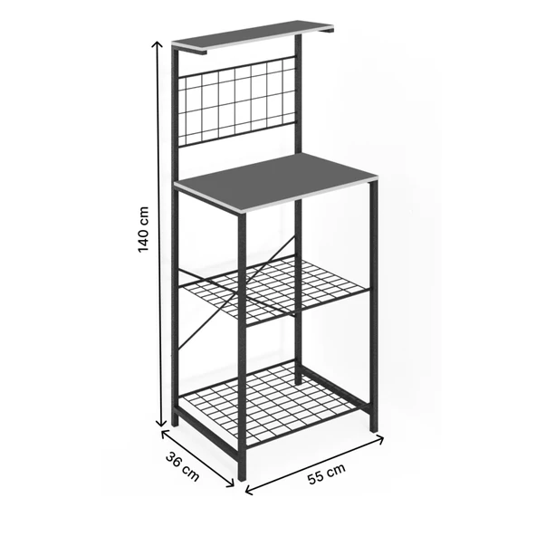 Eportatif Çok Amaçlı Dolap Mutfak Bango Masa Dar Füme 1438 - 7