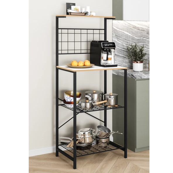 Eportatif Çok Amaçlı Dolap Mutfak Bango Masa Dar Beyaz 1437