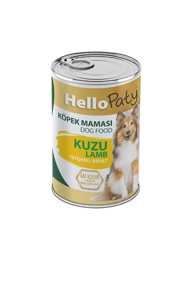 Hello Paty YETİŞKİN KUZU ETLI KÖPEK KONSERVE MAMASI 12 ADET X 415 GR