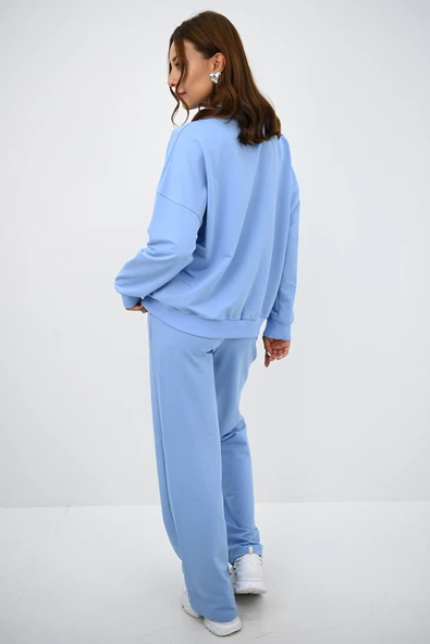 Kadın Bol Paça Fermuarlı Eşofman Takımı 4144-25 - Resim 12