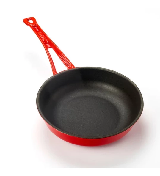 Lava Döküm Yuvarlak Kızartma Tavası Döküm Demir Yekpare Saplı Çap 24cm.