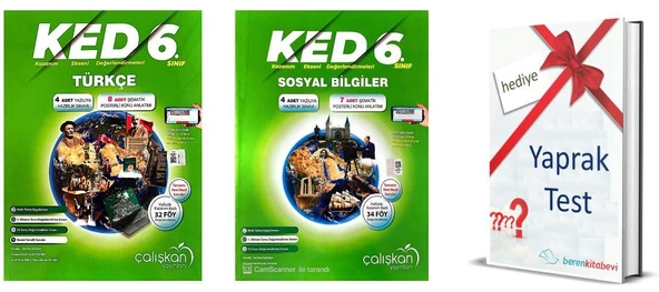 Çalışkan 6.Sınıf KED Türkçe + Sosyal Bilgiler + Yaprak Test Hediye