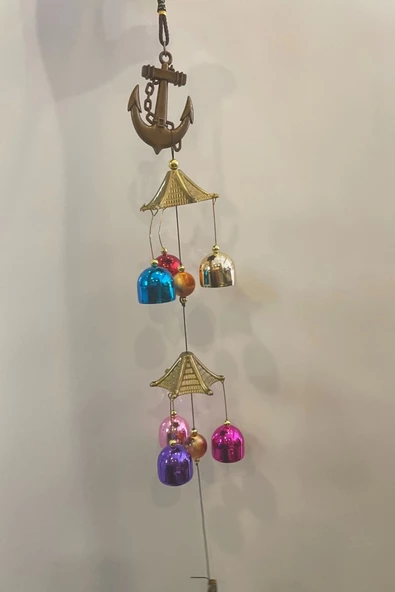 Deprem Zili Çanı Duvar Rüzgar Çanı Zili Feng Shui Ejderha Yılı Metal Çanlı Çapa Objeli Renkli - 4