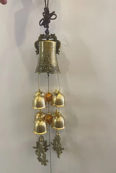 Deprem Zili Çanı Duvar Rüzgar Çanı Zili Feng Shui Ejderha Yılı Metal Borulu Budha Buda Ejderha Çift BalıkObjeli ürün görseli