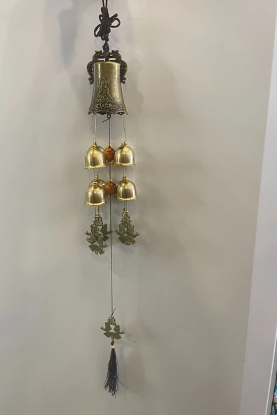 Deprem Zili Çanı Duvar Rüzgar Çanı Zili Feng Shui Ejderha Yılı Metal Borulu Budha Buda Ejderha Çift BalıkObjeli - Resim 3