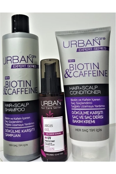 Expert Serisi Biotin Cafein Ve Argan Şampuan Saç Kremi Ve Serum Seti