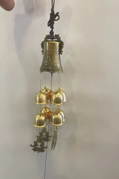 Deprem Zili Çanı Duvar Rüzgar Çanı Zili Feng Shui Ejderha Yılı Metal Borulu Budha Buda Ejderha Çift BalıkObjeli - Resim 9
