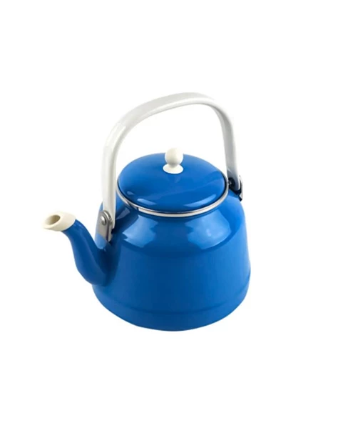 Alev Vintage Demlik - Emaye Çaydanlık Kettle - Mavi - 3.5 Litre - 3