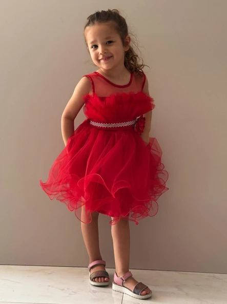 Kız Çocuk Tütülü Vena Elbise MNK285 - Resim 10