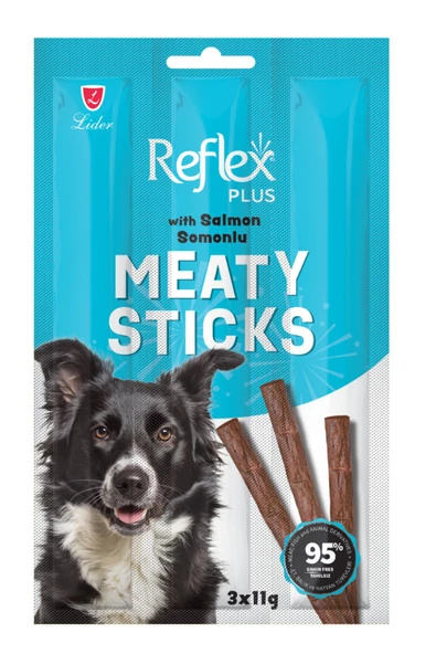 Reflex Plus Somonlu Çubuk Yetişkin Köpek Ödülü Meaty Sticks 3x11gr ürün görseli 1