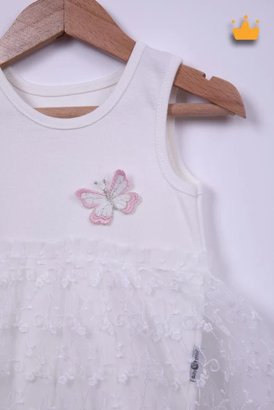 Babyhola %100 Pamuk Kız Bebek Tek Kat Elbise Atlet Badi 3528 - 2