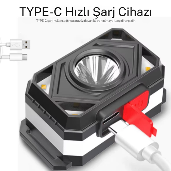 su geçirmez 7 farklı ışık moduna sahip 800 mah lityum pilli kafa  feneri - 2