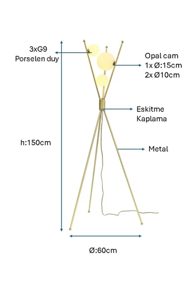 Eskitme Kaplamalı Lambader PLC-1205-L-E - 2