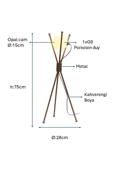 Kahverengi Boyalı Masa Lambası PLC-1205-M-BKV - 2