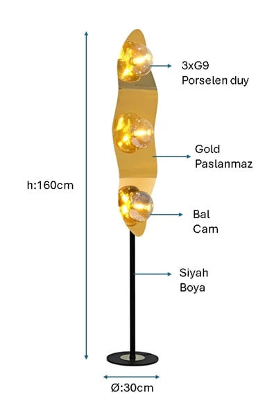 Siyah Boyalı Lambader PLC-1206-L-BSY - 2