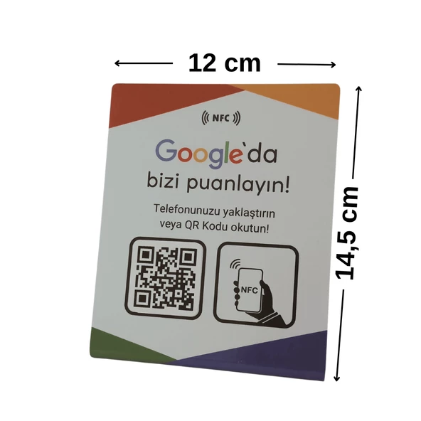 NFC ve QR Kodlu Google Yorum Masa Standı TASARIM 122 - 2