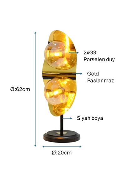 Siyah Boyalı Masa Lambası PLC-1206-M-BSY - 2
