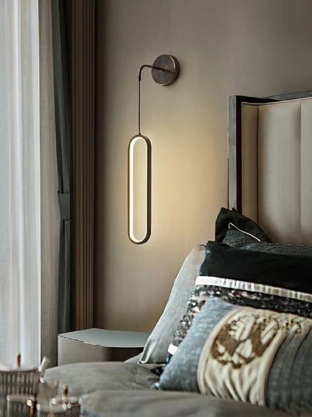 Mavrovo / Led Aplik / Elips / 80 cm / Antrasit Gövde / 3 Renk Işık / 3 Yıl Garanti - 2