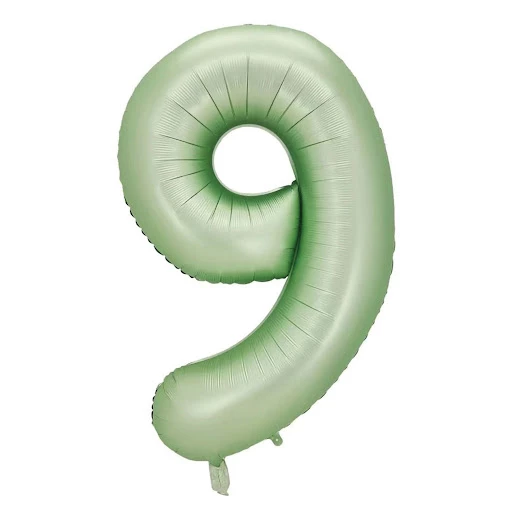 9 Rakam Yeşil Folyo Balon 40 inç 100 cm