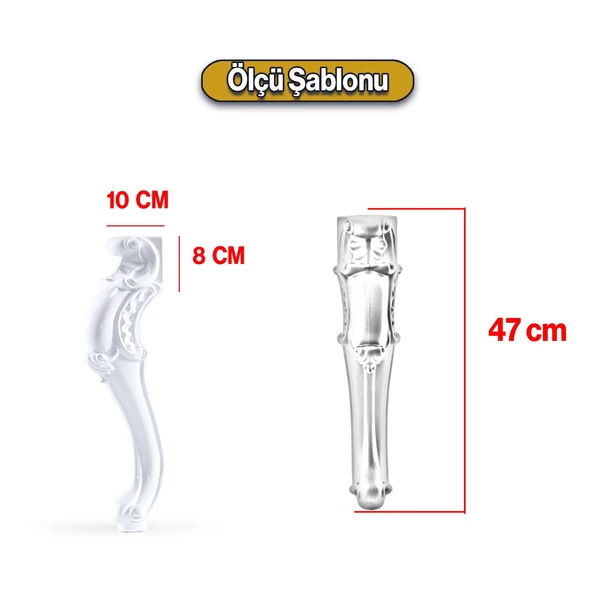 Valenta Plastik Sehpa Ayağı 47 cm Beyaz Renk 1 Adet Mobilya Zigon Çay Orta Sehpası Ayak Ayakları - 2