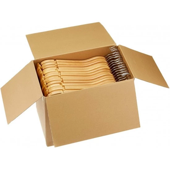 KULVARAVM 12 Adet Ahşap Naturel Elbise Askısı Kaliteli Yerli Üretim Vernikli Sağlam Ahşap - 3